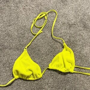 Good American Neon Yellow Triangle Bikini Top